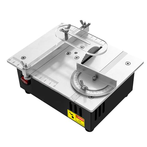 Sierra de Mesa Eléctrica Mini de Precisión Sierra de Escritorio Mini Máquina de Corte Multifuncional para Aficionados al DIY y Entusiastas de la Carpintería