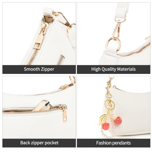 Image of Small Shoulder Bag for Women Mini Purse Retro Vegan Leather Hobo Purses Clutch Tote HandBags with Zipper Closure