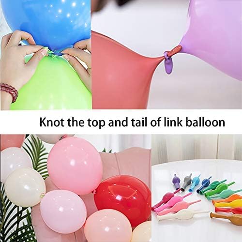 Miniatura 3 de Globos de látex de 6 pulgadas, 100 globos de enlace rápido para decoración de fiestas (negro y naranja)