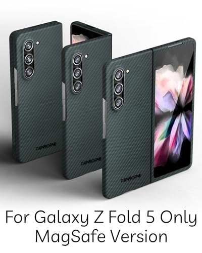 Thinborne Super Thin for Samsung Galaxy Z Fold 5 Case, [600D Aramid Fiber] [Compatible with MagSafe] [ Slim Minimalist Style with Carbon Fiber Textures]