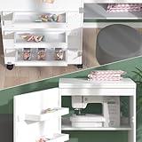 Vicco The sewing table Carmen, White, 118.5 x 79.5 cm with 3 shelves - Image 5