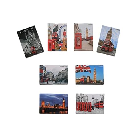 Polar Star 8 pcs Unique British Picture Fridge Magnets, Collectible Souvenir, Designed in U.K., 55mmX80mm(2.12inchX3.12inch), 3mm thickness, Pack of 8 Cover