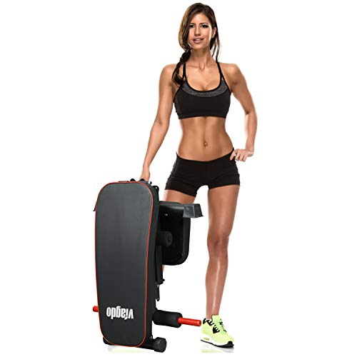 VIAGDO Adjustable Weight Bench Foldable Workout Bench Press for Home Gym, Multi-Purpose Exercise Bench Strength Training Equipment Bench, Flat/Incline/Decline Sit Up Bench for Full Body Workout