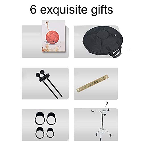 Tambor de lengua doble de 18 pulgadas Ethereal Drum Forget Worry Drum Tambor de lengua de acero, instrumento de percusión Handpan con bolsa de viaje, libro de música y mazos (Negro 3) miniatura 6