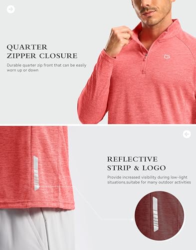 Image of G Gradual Men's Quarter Zip Pullover Running Athletic Shirts Long Sleeve | Lightweight, Quick Dry, Moisture Wicking, Sun Protection, 1 /4 Zip Golf Pullover for Men Workout, Gym, Hiking, Casual