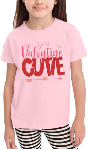 Image of VVNTY Valentines Shirts Toddler Boys Love Heart Graphic Tee Funny Letter Print Tops