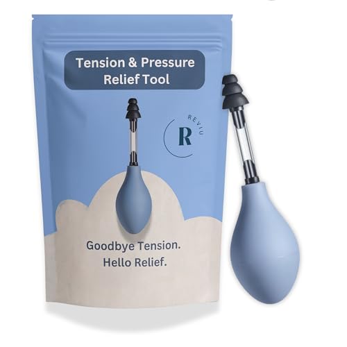 REVIU Ear Pressure Relief Device Headache Relief Tinnitus & Sinus Congestion Relief Drug-Free Easy-to-Use Portable Ear Pressure Unblocking for Clearer Hearing & Reduced Ringing (Blue)