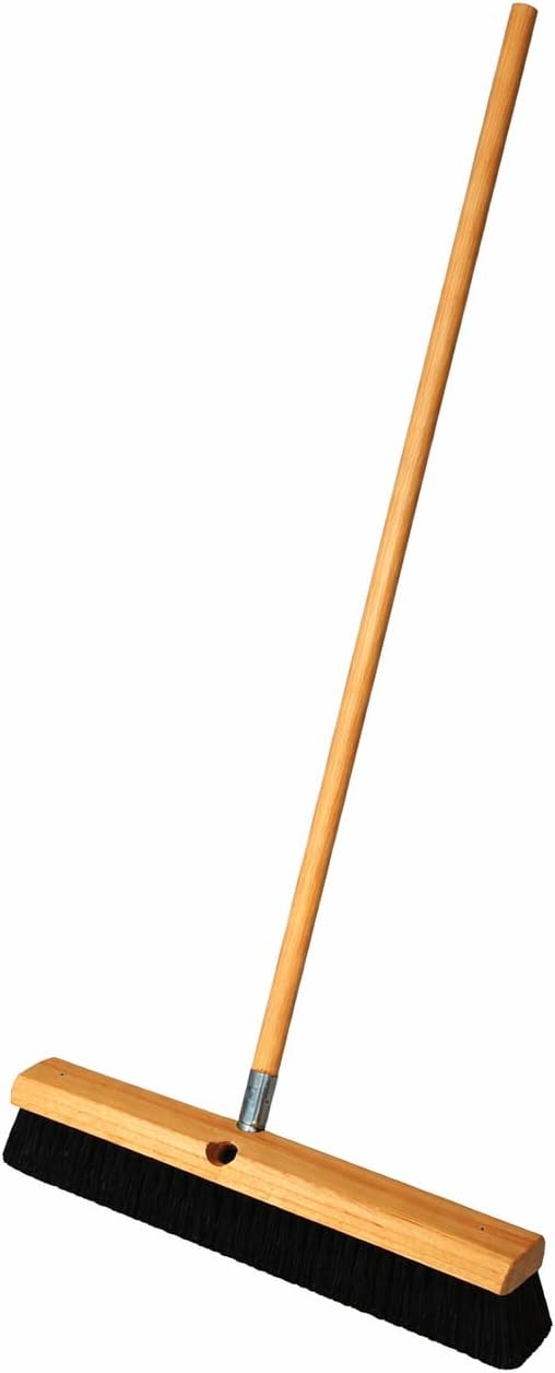 Bon Tool 84-787 Floor Broom - 3" Horsehair Bristles - 24" - 60" Wd Hdl , Brown