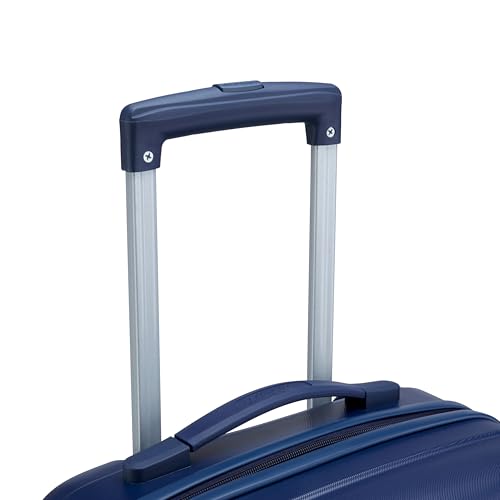 Image of American Tourister Barcelona | Cabin Trolley Bag (55 cm) | 360 8 Wheel Travel Luggage | Hard Case Polycarbonate Suitcase | Mounted Combination Lock | Midnight Blue