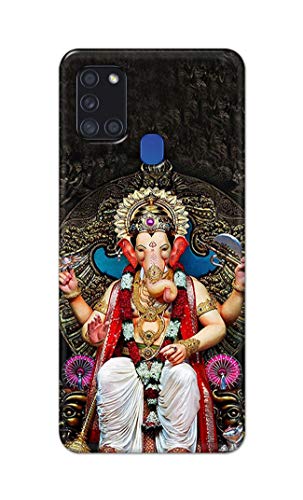 Image of PRINTFIDAA Lord Ganesh Bappa Moriya Printed Designer Hard Back Case Cover for Samsung Galaxy A21S, SM-A217F / DS, SM-A217M / DS, SM-A217F / DSN -(SS) MVN1010
