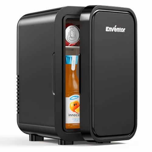 Enventor Mini Fridge 6 Litre/ 8 Can, Portable Cooler and Warmer, AC+12V DC