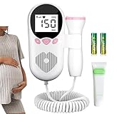 Baby Monitor Doppler Pregnancy Heartbeat Detector, Portable Fetal Doppler Heart Rate Monitor for New Mom Home Use E2V15