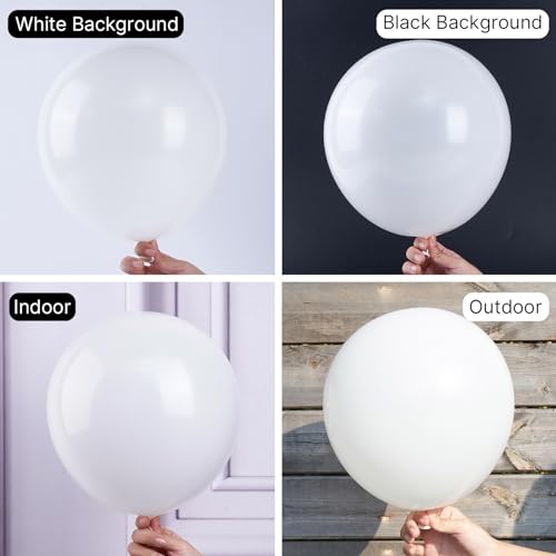 PartyWoo White Balloons 100 pcs 12 Inch Latex Helium Pastel White Balloons for Wedding Baby Shower Birthday Bridal Shower Graduation Engagement Princess Anniversary Party Decorations White-Y13 - Image 4