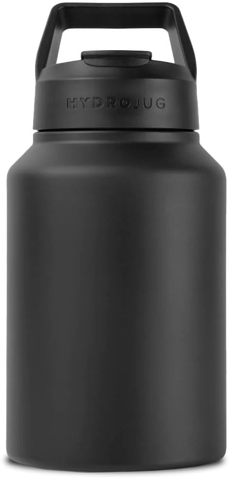 Sport - Stainless Steel Tumbler with Straw, Vacuum Insulated, 64oz Leakproof Water Bottle, Ergonomic Design, Reusable, Dishwasher Safe, Rubber Base, Durable for Gym or Outdoors, Black