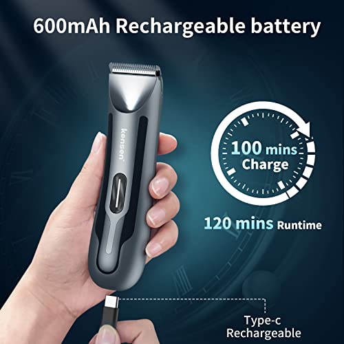 Körperhaartrimmer,Intimrasierer für Männer,Elektrischer Balls Trimmer,Bodygroom für Eier und Leisten,Wasserdichter Nass/Trocken Haarschneider,Keramikklingen Hoden Rasierer mit LED-Beleuchtung - Image 4