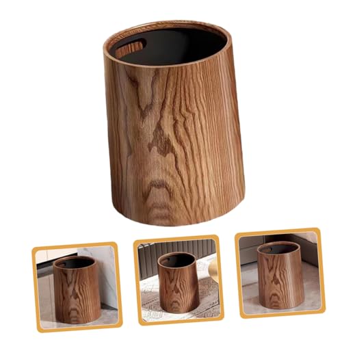 Caneca de basura rectangular color marrón para cocina y baño miniatura 3
