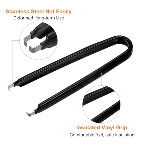 HARFINGTON 3Pcs IC Chip Extractor IC U Shape Puller Stainless Steel with Insulated Vinyl Grip Motherboard Circuit Board Component Puller Chip Extractor for PCB Removal Tool, Black - Thumbnail 4
