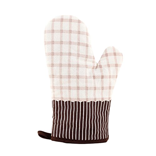 Single Oven Gloves Heat Resistant Thick Cotton Lining Baking Supplies Beige