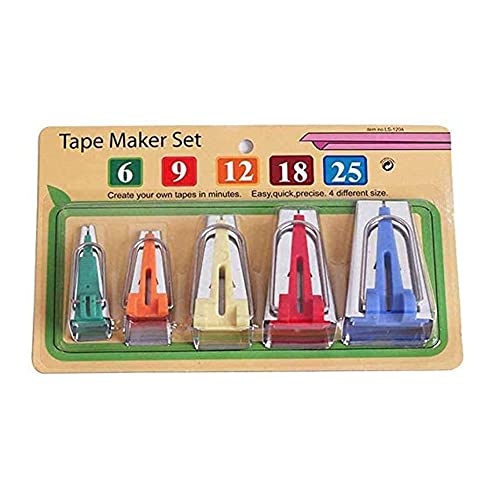Bequilter Bias Tape Maker Kit For Sewing Quilting Size 6Mm 9Mm 12Mm 18Mm 25Mm 50Mm Set Of 6 Sewing Quilting/Fabric Sewing Quilting Bias Binding Maker Tape Maker Tool Set #TOP5