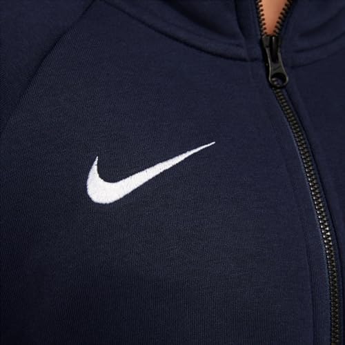 Nike Damen Nk Flc Park20 Fz hættetrøje Hoodie Und Rei verschluss Sweatshirt, Obsidian/Weiß/Weiß, XL EU