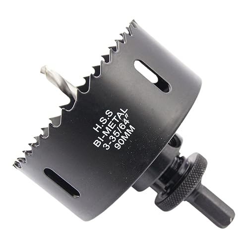 3.54inch Hole Saw, LAIWEI 90mm Hole Cutter with A2 Heavy Duty Mandrel