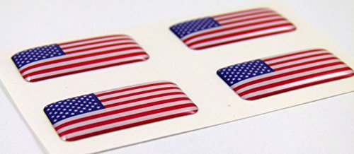 Usa American Mini Domed Flag Decals 4 Emblems Car Auto Bike Boat. Stickers #TOP2