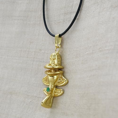 Image of Across The Puddle Colombian Emerald & Multi-Material Options | Quimbaya Flyer Pendant Necklace | Ancient Alien Golden Jets Collection