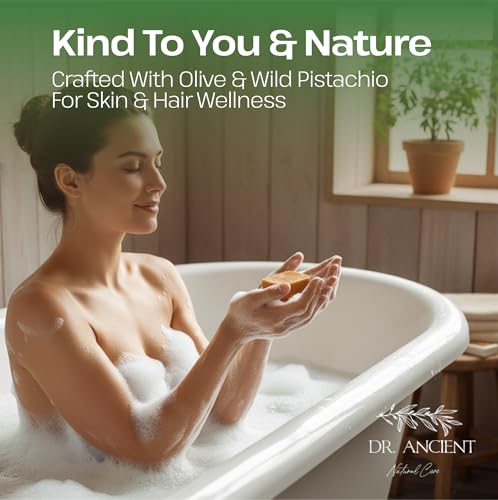 Image of Dr.Ancient Wild Pistacia Bittim Soap Bar, Organic Soap Bars Handcrafted the Traditional Way, Natural Chemical-Free, Vegan, Used for Face Wash, Body Wash, Hand Cleansing and Skin Care