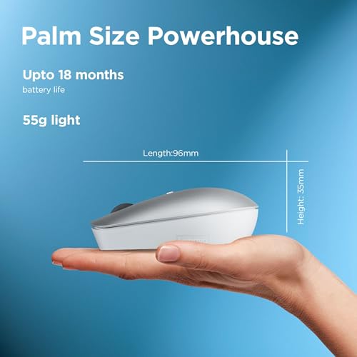 Image of Lenovo 540 USB-C Compact Wireless Mouse (2400 DPI Sensor, 2.4GHz Wireless Nano USB, 4-Button (left click, right click, scroll click, DPI)|Ambidextrous Design| 3 Year Warranty | Cloud Grey), GY51D20869