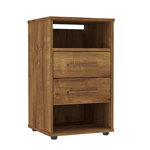 Mesa de cabeceira 2 gavetas e 2 nichos Monet Canela