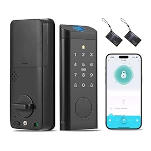 Keyless Entry Smart Door Lock Electronic Keypad Front Door Lock Deadbolt Fingerprint Door Lock Smart Locks for Front Door Auto Lock APP One-time Passcode with Bluetooth Control