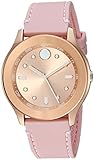 Movado Women's Gold Swiss-Quartz Watch with Rubber Strap, Pink, 19 (Model: 3600426)
