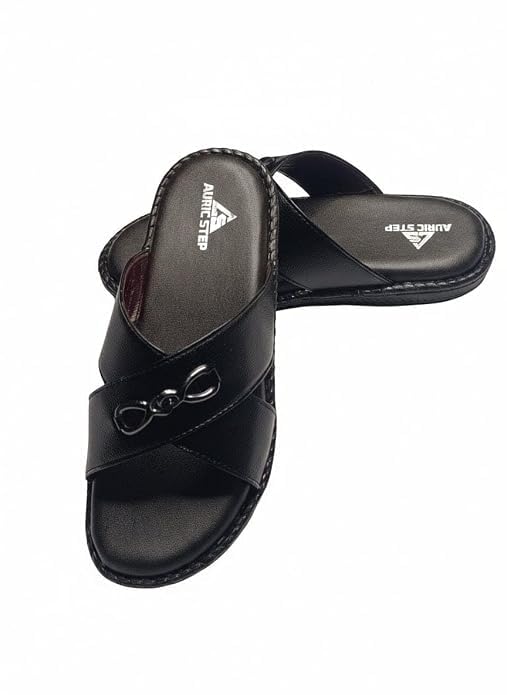 Men's Premium Synthetic Leather Slip-On Slippers | Soft Cushioned Comfort Sandals | Lightweight Open Toe Casual Daily Wear-picture-14