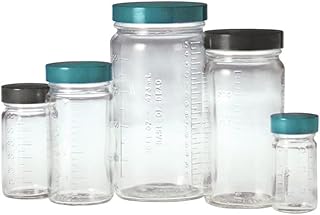 Qorpak GLC-01507 Clear Glass Graduated Medium Round Bottle, 4 oz. (120 mL) Capacity (Pack of 24)