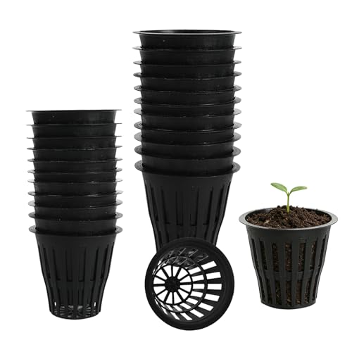 Wkjeneare 60 Piezas Malla Maceta Red Cesta Hidropónico,Hydroponic Netto Pot Macetas,Macetas De Malla Hidropónicas,para Jardín,Balcón,Hidroponía,Plantación Y Cultivo Sin Soilless