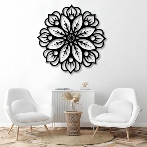 Décoration Métal Mandala de Qualité Supérieure, Finition Sculptée
