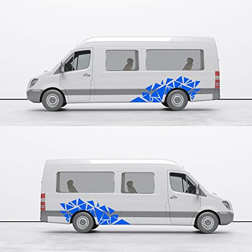 Image of 2 Pieces Triangle Car Decals Vinyl Decal Car Graphics DIY Car Body Sticker, Blue