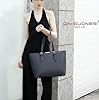 David Jones - Sac à Main Shopping Femme Grand Format - Cours Lycée Fille - Cabas Fourre-Tout Porté Epaule Cuir PU Anse Longue - Shopper Grande Capacité A4 - Sac Etudiante Travail - Noir #2