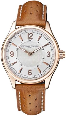 Frederique Constant Mens Quartz Watch, Analog Display and Leather Strap FC-282AS5B4