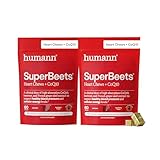 Humann SuperBeets Heart Chews + CoQ10-150mg of CoQ10 Plus Beetroot & Grape Seed Extract, Blood Pressure Support, Support Healthy Blood Flow, Circulation, 120 Count
