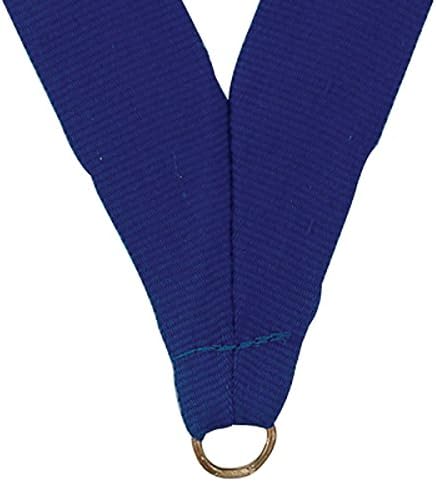 SHOP AWARDS AND GIFTS Medal Award Neck Ribbon, Lanyard with Jump Ring, Grosgrain, Blue, Pack of 50