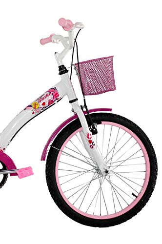 Bicicleta Infantil Aro 20 Feminina Fashion com Paralama e Cesta
