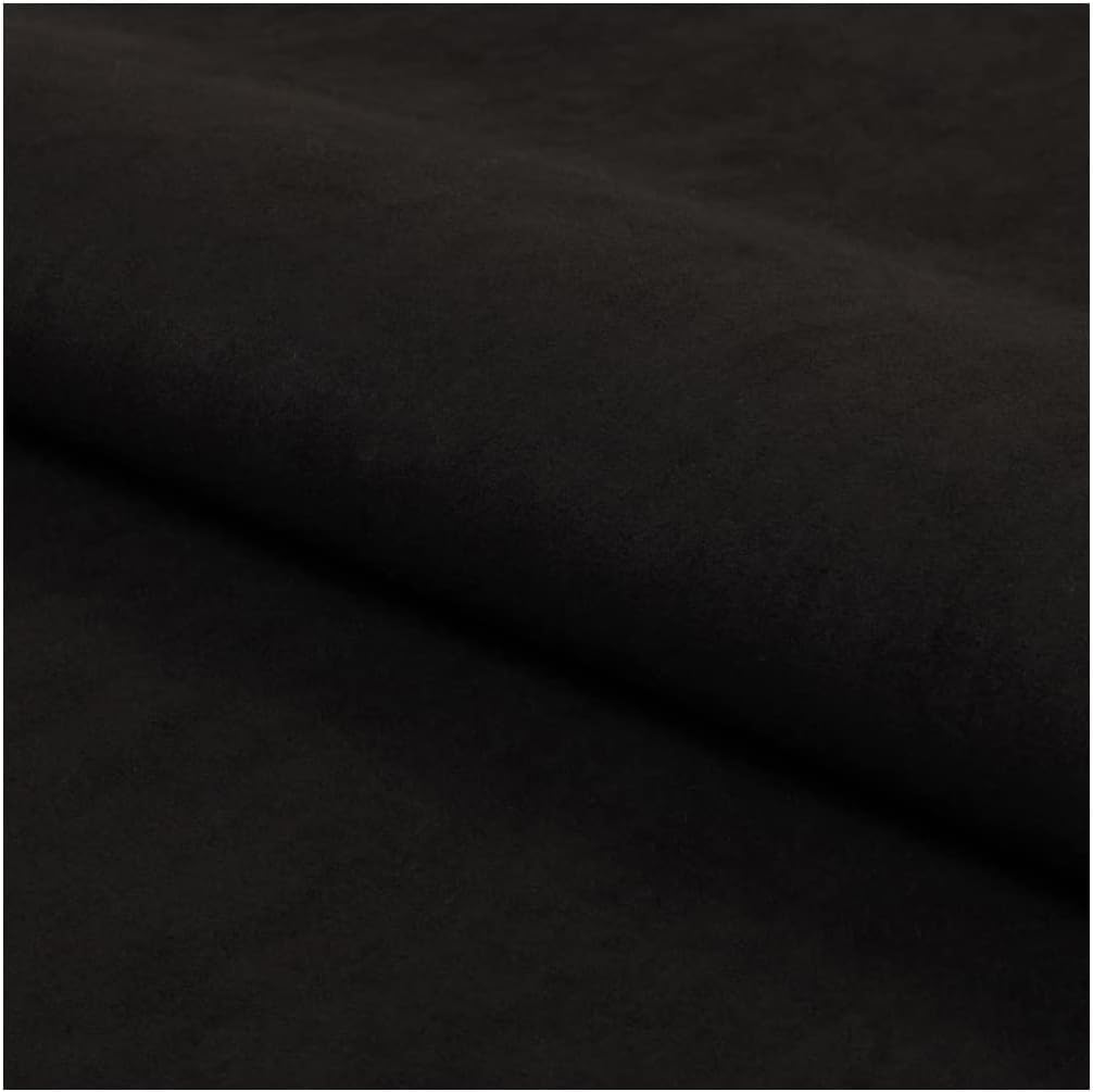 NUBUK Polsterstoff Meterware 5 M x 148 cm breit, 100% Polyester, Gewicht 300 g/lfm, Microfaser, Velourleder ideal als oder Möbelstoff für Sofakissen, Polsterbezüge - Schwarz