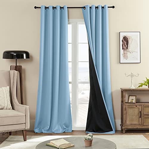 Rutterllow 100% Blackout Curtains for Bedroom and Living Room 2 Panels