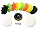 3"/80mm Buffing Pads Kit (Wool Sponge Polishing Pad) with M10 Drill Adapter 12pcs for Auto Car Sanding, Buffing, Waxing, Sealing Glazing by MoArmor