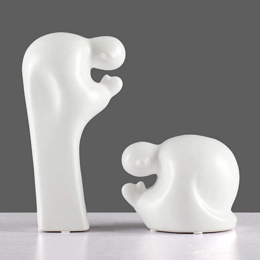 Monks Decorative Ornaments Car Home Desk Shelf Decor Collectible Art (Color : White) (Black)