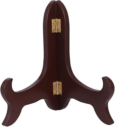 VALICLUD Decoración dorada Soporte de exhibición de madera Soportes de placa para soporte de placa de exhibición Caballetes Marco de imagen Soporte