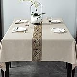 ※Antidérapant et anti-plis : la nappe en vinyle sur le dos a un dessous en maille de coton, qui est antidérapant et anti-pli et ne nécessite pas de repassage.