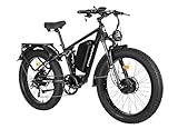 5000W Dual Motor: Powered by a 5000W peak brushless motor, this Electric Bike delivers explosive power and climbing capability, with pedal-assist speeds up to 45MPH. The 7-speed gear system can conquering any terrain with confidence.Including snow, b...