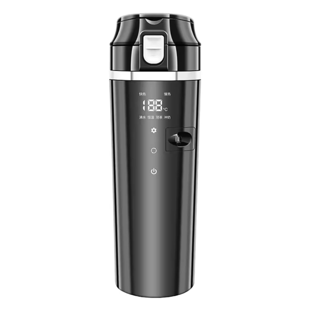 Mug chauffant voiture 12V 24V en acier inoxydable de 500 ml avec écran LCD - 7